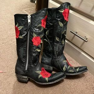 Old Gringo Marsha Razz Rose Embroidered Western Cowboy Boots Valentine’s Day